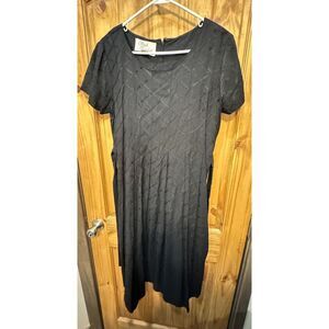 SARAH ELIZABETH Vintage Eyelet Dress Pleated Beaded Trim Short‎ Sleeve Size 8